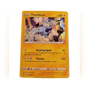 Pokemon TCG Thundurus 052/198 Card, Holo Rare, Chilling Reign, Holographic Foil